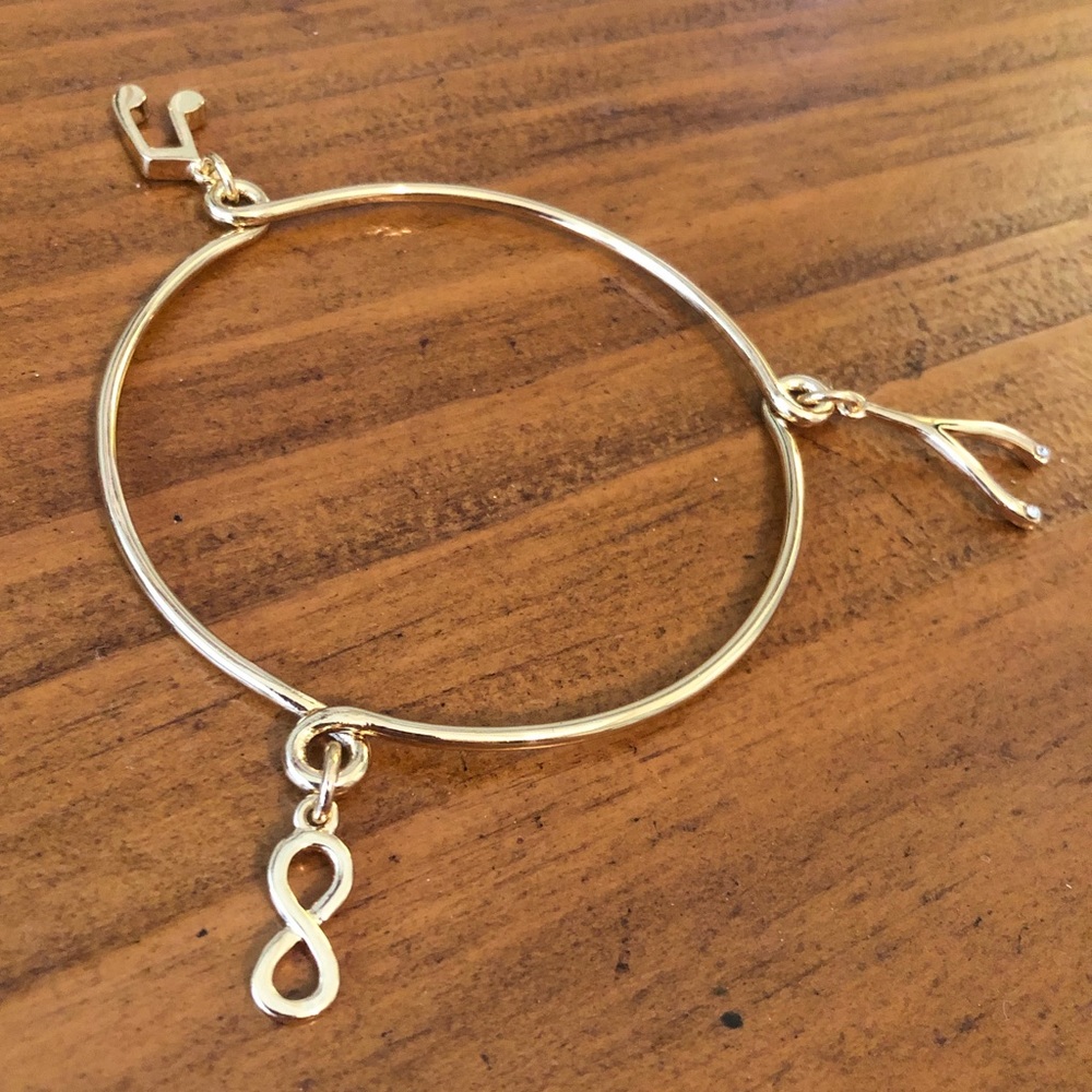 Kate Spade Gold Charm Bangle Bracelet NWOT